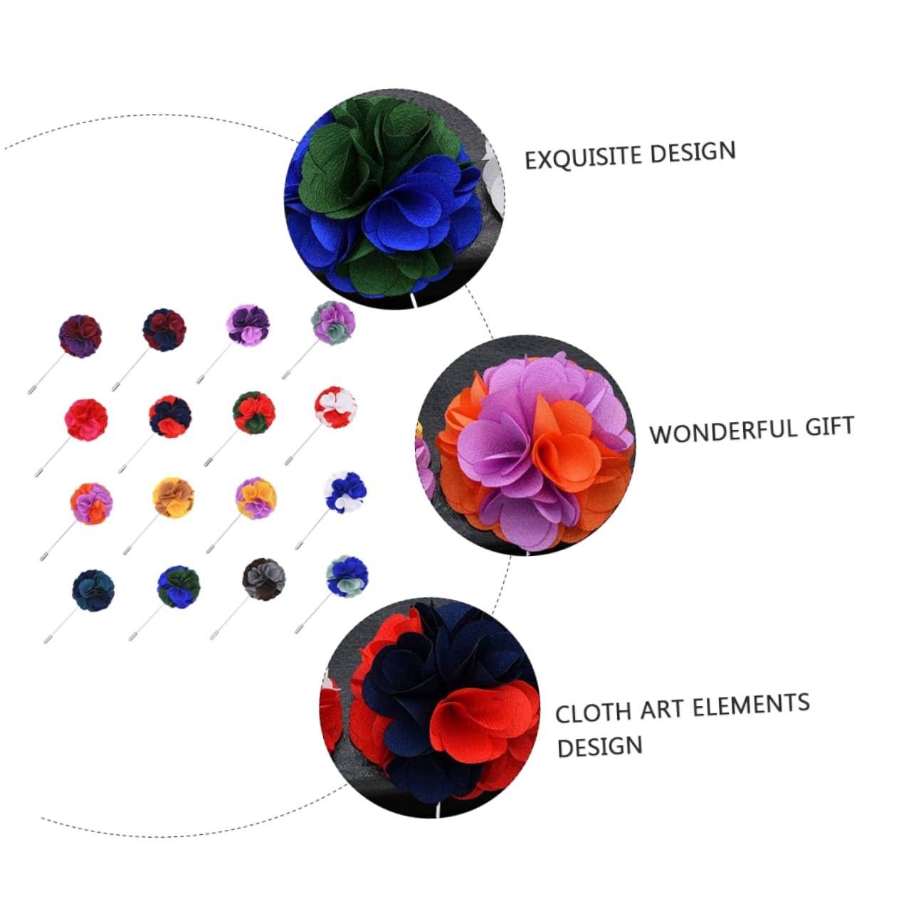 FRCOLOR Ramillete De Vestido Traje Boutonniere Para Los Hombres Flor En El Ojal Hombres Broche De Solapa Collar Solapa Para Hombres Pasador De Creativo Gasa