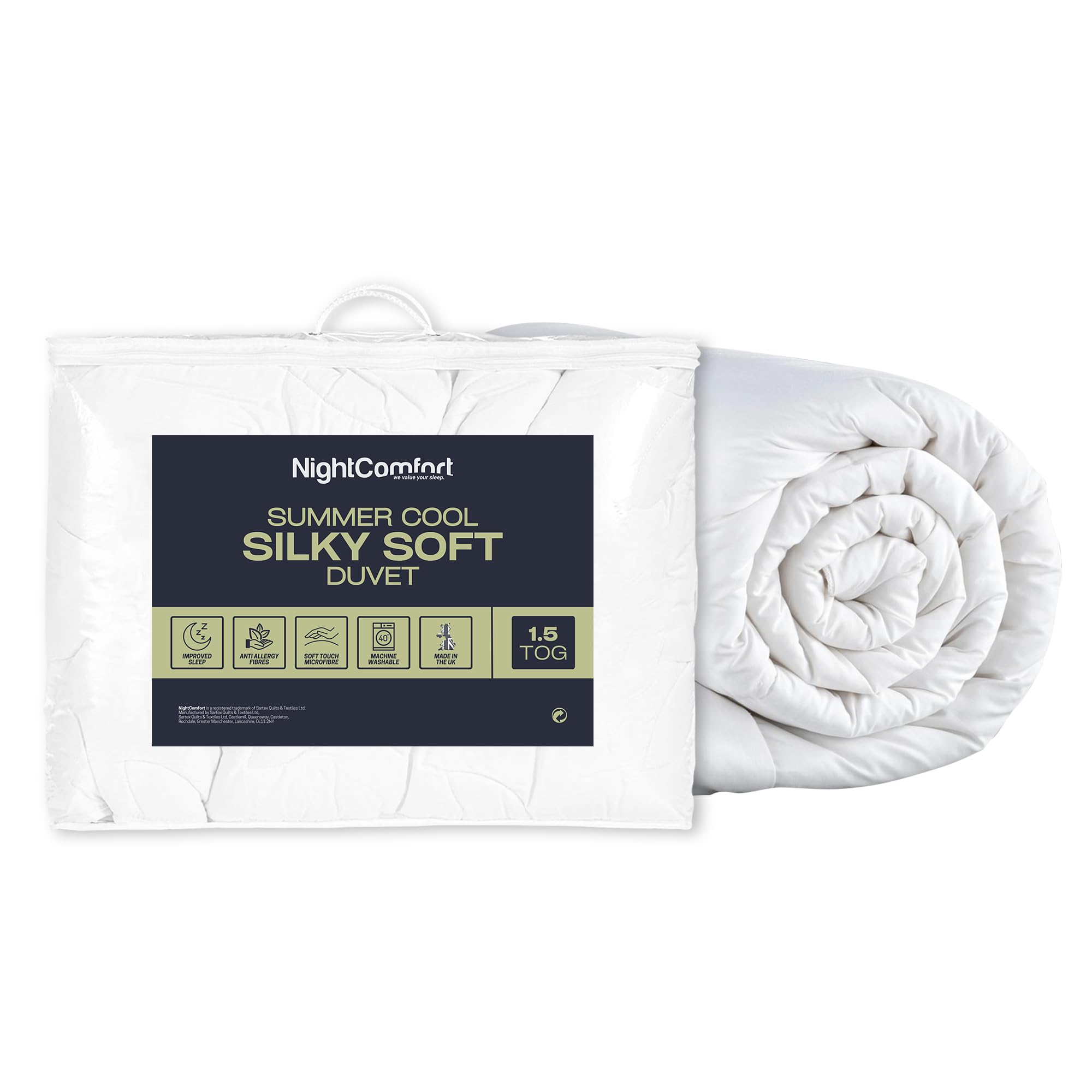 Night Comfort Super Soft Touch Microfibre Anti Allergy Hollowfibre SuperKing 1.5 TOG Summer Cool Duvet