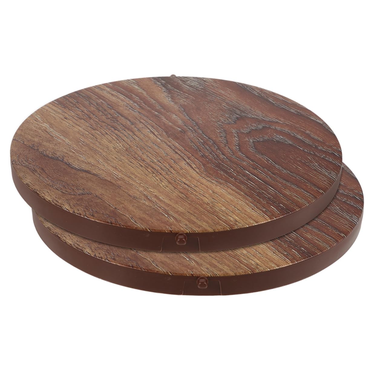 Levemolo 2pcs Trash Can Lid Replacements Wood Grain Look Plastic Covers for Garbage Bins Fit for Home and Hotel Use Easy to Attach Detach Elegant Design for Everyday Convenience