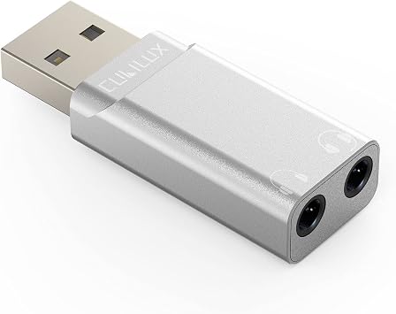 Cubilux USB A to Dual 3.5mm Headphone Splitter with DAC - USB to Double Stereo Audio Adapter - Compatible with Lenovo HP Dell Asus Computer Laptop PC