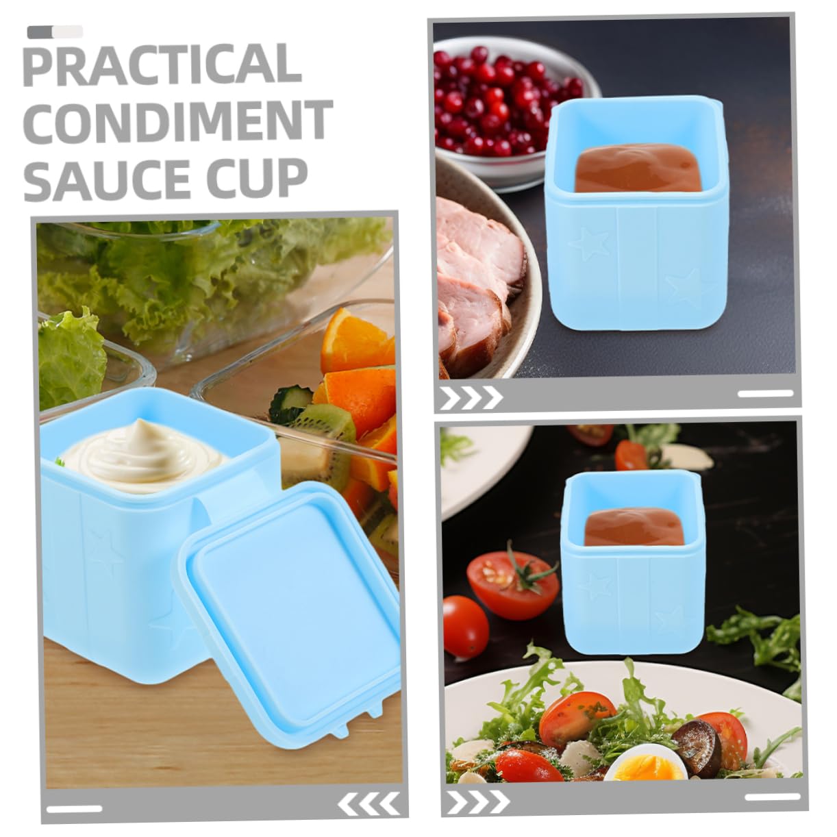 Cabilock 2 Set Di Mini Contenitori Per Condimenti Per Insalata Coperchi in Silicone Per Salse Contenitori Per Condimenti Per Scatole Da Pranzo 4 Pezzi * 2