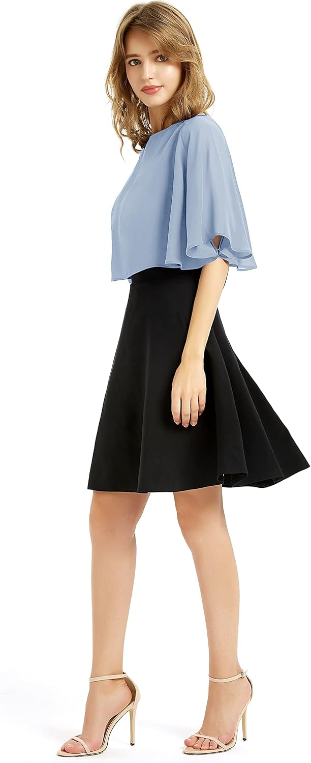 Women's Soft Chiffon Shawl Wraps Shrug for Evening Dress Wedding Cape Bolero Flapper Cover Up - Image 2