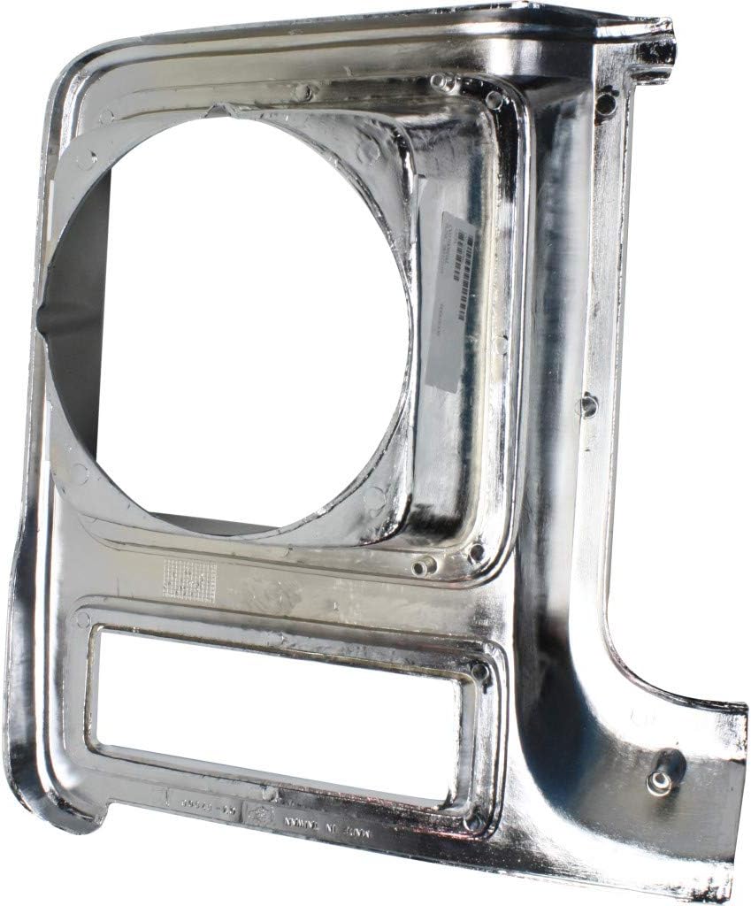 For Chevy C10 / C20 / C30 Headlight Door 1979 1980 Driver and Passenger Side Pair/Set | Round | Chrome & Painted Dark Argent | GM2512104 + GM2513104 | 14021237 + 14021238