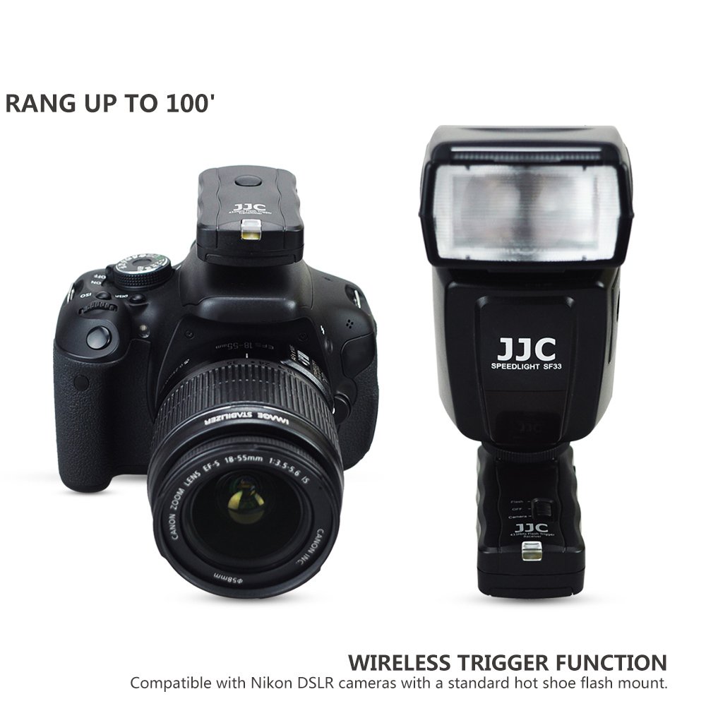 Flash Trigger telecomando studio Speedlite flash Trigger con 2 ricevitori di scatto per Nikon D3300/D5300/D5600/D5300/D750/D7000/D7500/D7100/D7000/D5200/D5100/D5000/D3200/D3100/D610/D600/D90/Df/P7800