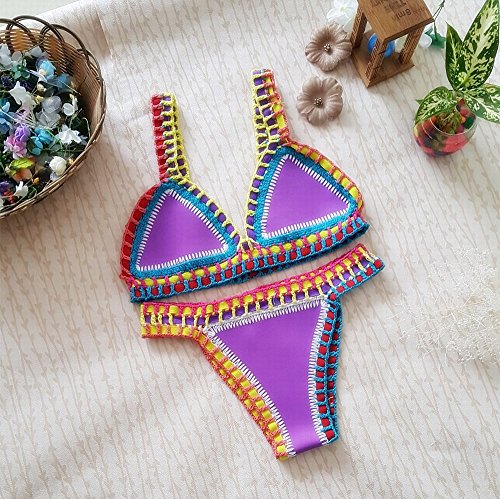 Bikini maillot de bain ajustable en tricot fait main : sublimez vos courbes en taille L