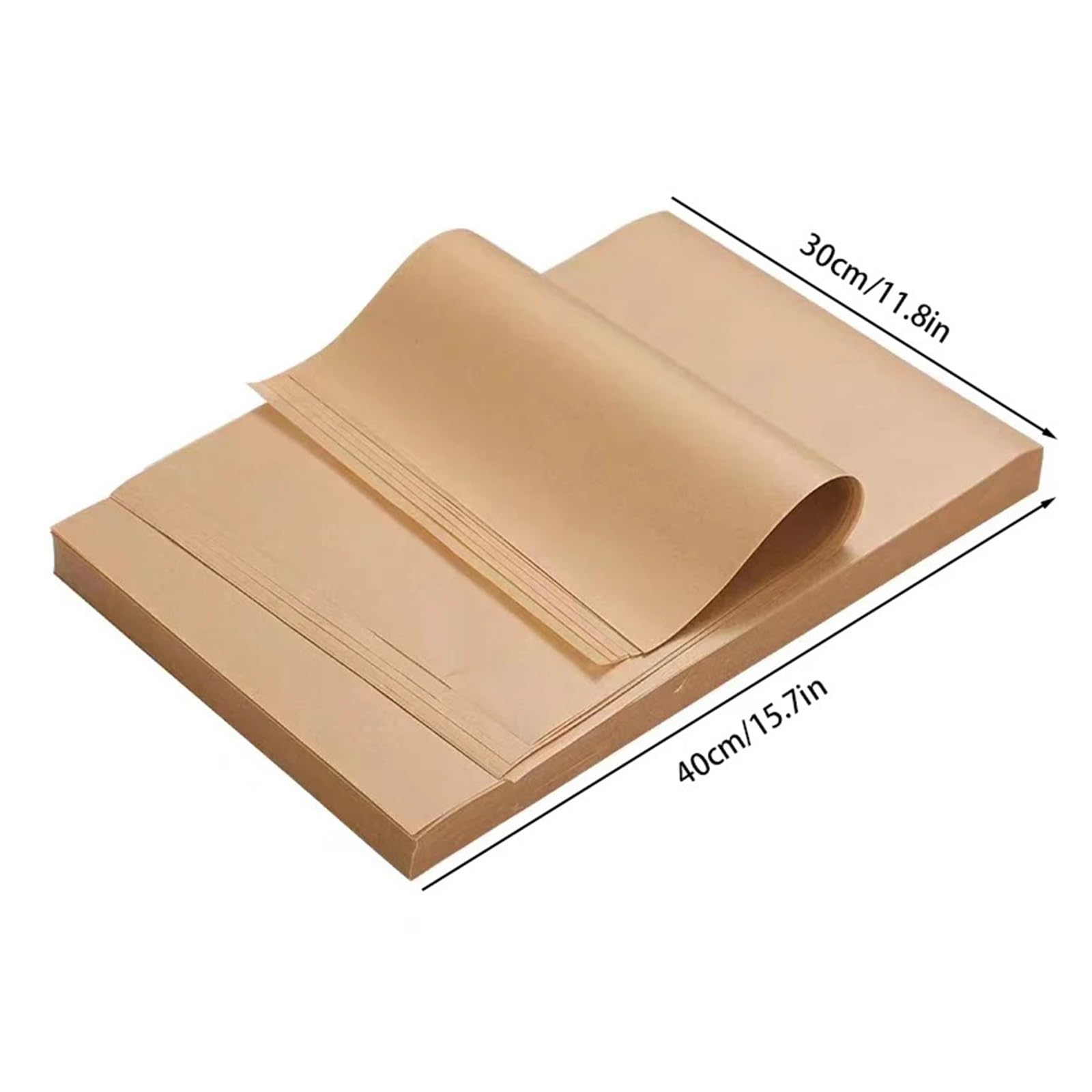 Papel for hornear, hoja de pergamino antiadherente 100 piezas for freidora aire for horno, envoltura alimentos for asar(100pcs 40x30)