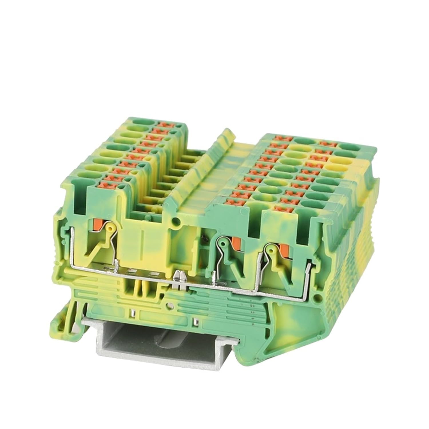PT2.5-TW-PE Push-in Ground Din Rail Terminal Block 3-Conductor Earth PT 2.5 Twin Wire 5/10Pcs(5 Pcs)