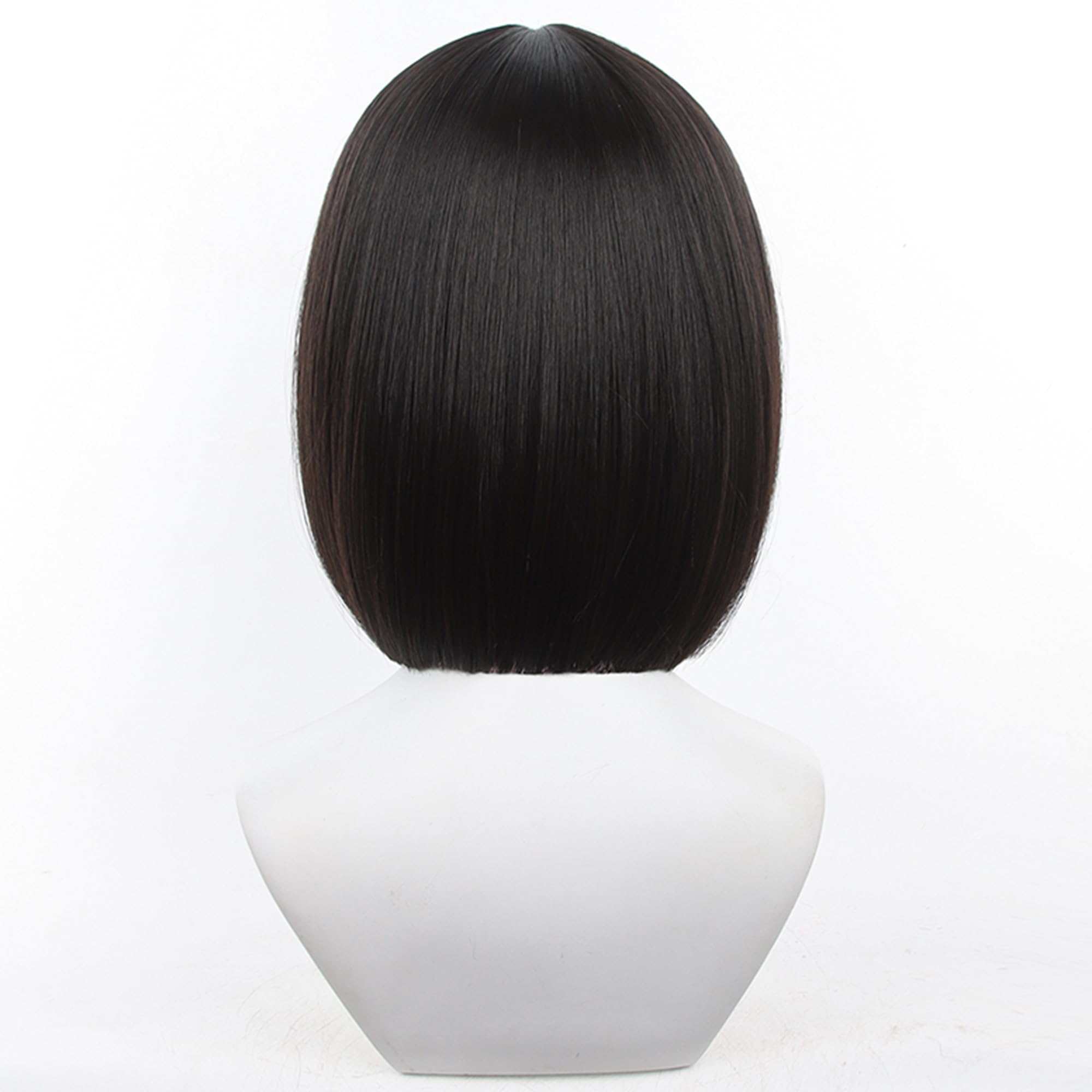 Black Mixed Pink Bob Short Cosplay Wig with Straight Heat Resistant Synthetic Costume Hair for Women Men Halloween Cos Anime Party Replacement Wigs - Image 4