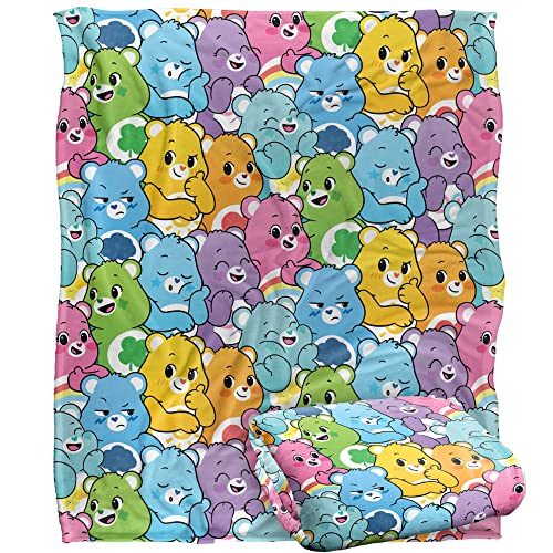 Image of Care Bears Blanket, 50" x 60" Very Many Bears Pattern Silky Touch Super Soft Throw Blanket