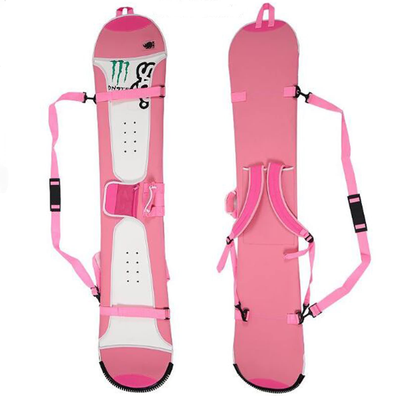 Housse de Protection Portable en Placage Sac de Snowboard Tout Autour Sac de Rangement pour Équipement de Ski Tissu Élastique SBR Imperméable et Résistant à l'usure, Pink,150CM