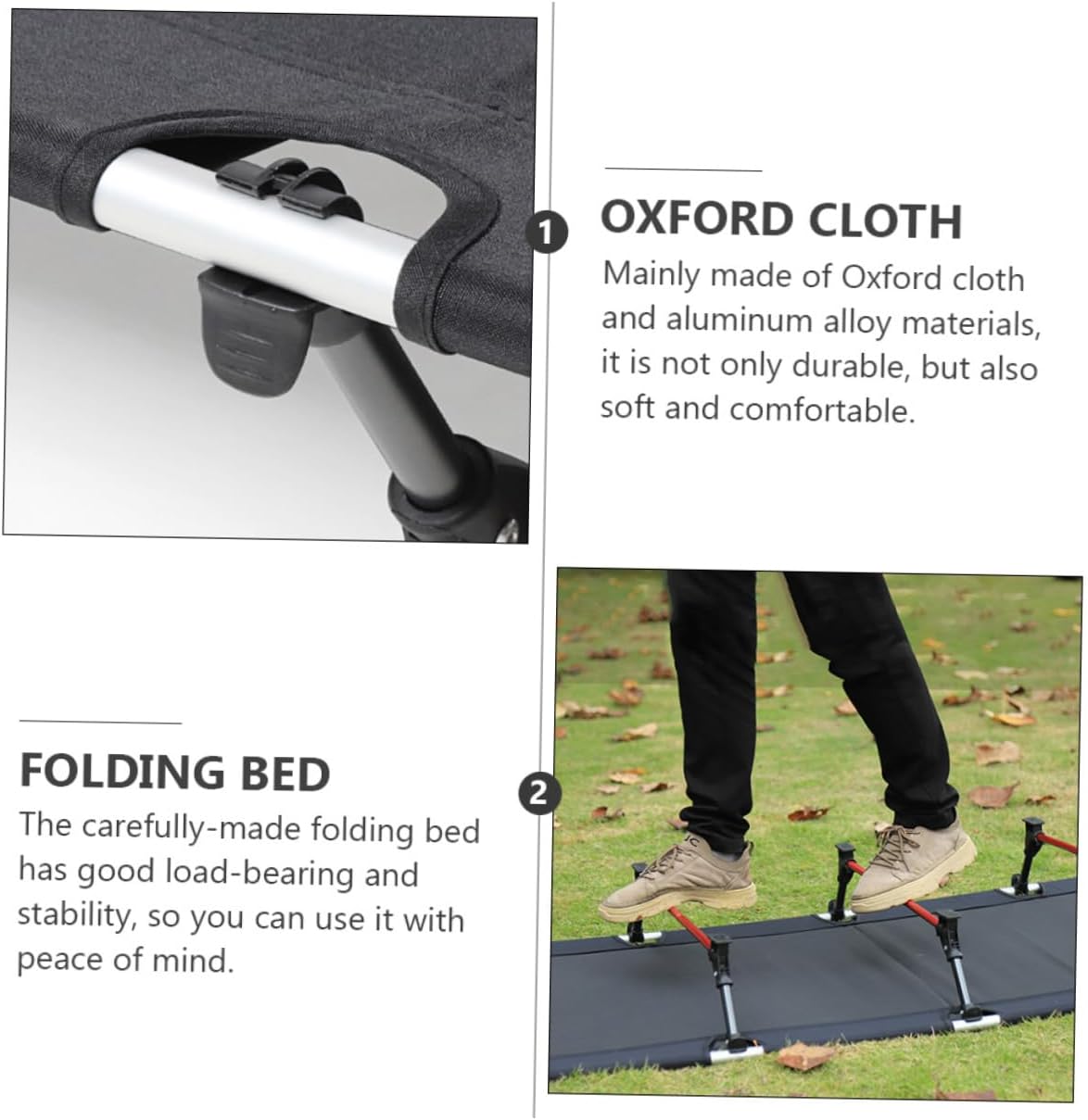 Portable Folding Cot Bed for Camping Guest Use Lightweight Frame Easy to Store Comfortable Sleep for Outdoor Adventures