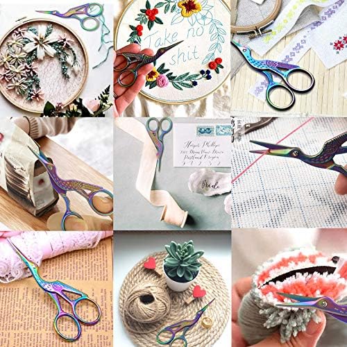 BIHRTC 4.5'' Stainless Steel Sharp Tip Classic Stork Scissors Crane Design Sewing Scissors DIY Tools Dressmaker Shears Scissors for Embroidery, Craft, Needle Work, Art Work & Everyday Use