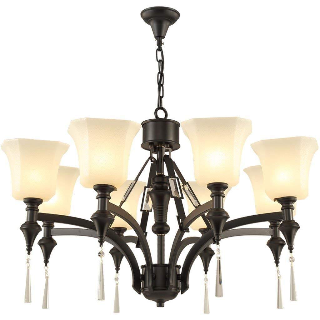 GDD Pendant Light Fixtures Ceiling Light American Style Simple Nordic Warm Crystal 8 Lamps Lighting for Living Room/Bedroom/Corridor/Aisleled