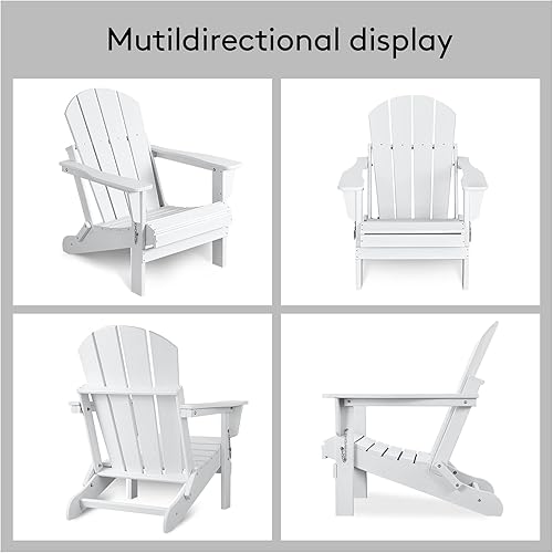 Miniatura 5 de Sillas Adirondack plegables, silla de patio, silla Adirondack de patio, resistente a la intemperie, HDPE para exteriores, para todo tipo de clima,
