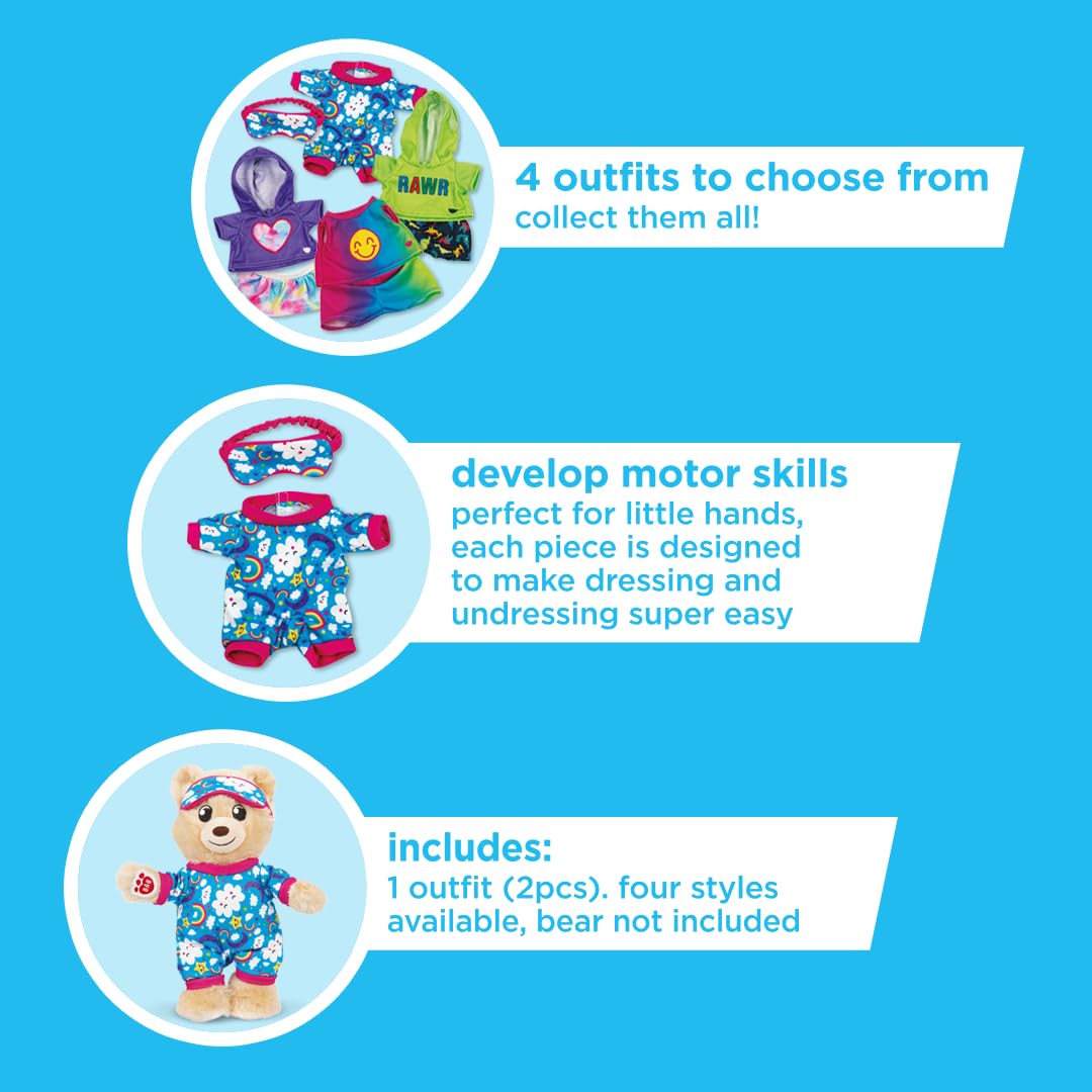 Casdon MINI Build-A-Bear Workshop Night Time Onesie Toy Clothes Pack. 4 Mix-and-Match Toy Outfits Includes Pyjamas - Image 4