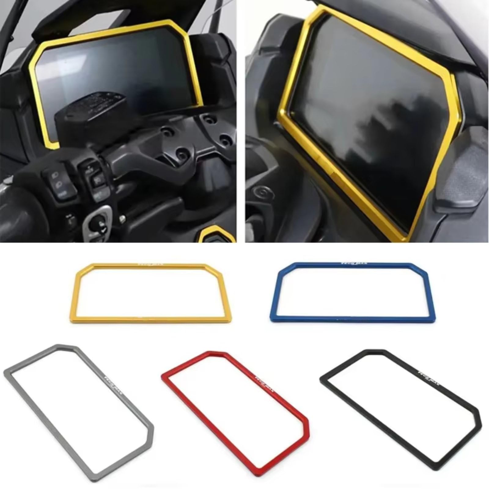 Kompatibel mit TMAX für 560 2022 2023 2024 Aluminium-Instrumentenrahmen, Zubehör, Armaturenbrettrahmen, Motorrad-Instrumentenkoffer, Tachometer-Messgeräte-Koffer (rot)