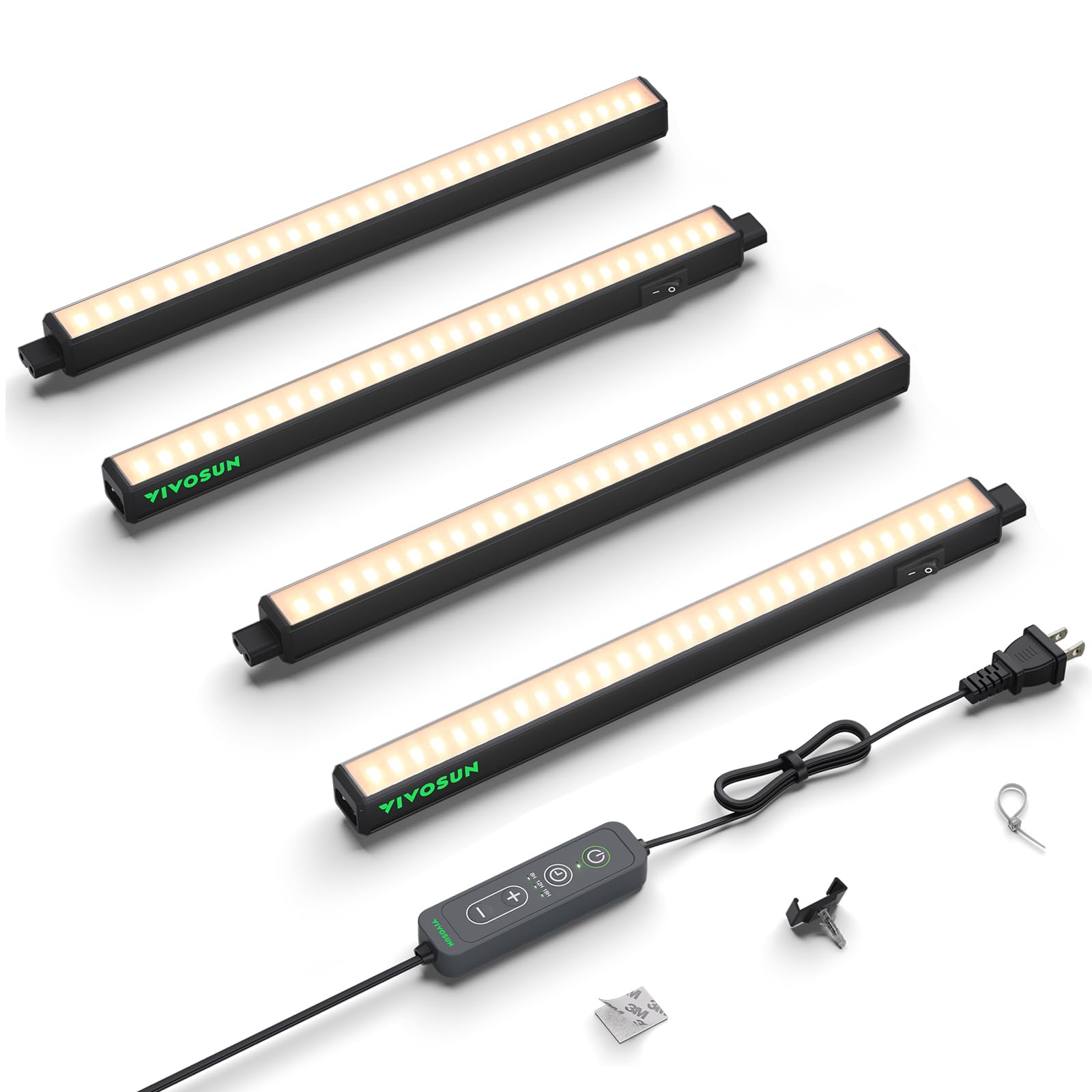 VIVOSUN T5 Grow Lights for Indoor Plants, 3000K Full Spectrum, 1FT, 4-Pack