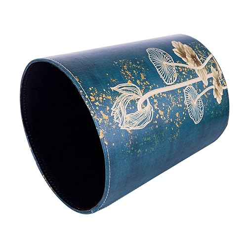 Miniatura 5 de Cubo de basura de 10 litros2.64 galones, cesta de basura decorativa, cesta de papel de piel sintética, bote de basura impermeable para baño,