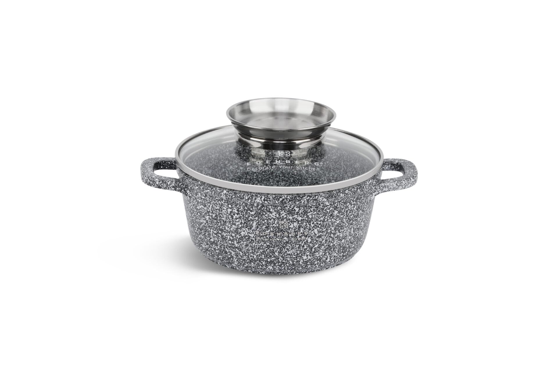 EDENBERG 6-Delige Granieten Pannenset Met Keramische Coating, Kookpannen, Inductie Kookgerei Set EB-008020