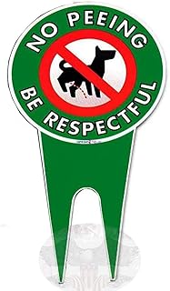 Art lawn decoration No Peeing Be Respectful Dog Sign Stop Dogs from Pooping and Peeing On Your Lawn Sign Politely Reads Please Be Respectful Protect Your Property! (6 X 12 In 1 piece No Peeing)