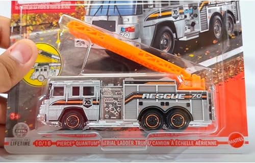 Miniatura 4 de Matchbox Pierce Quantum - Camión de escalera aérea 1016 platanaranja