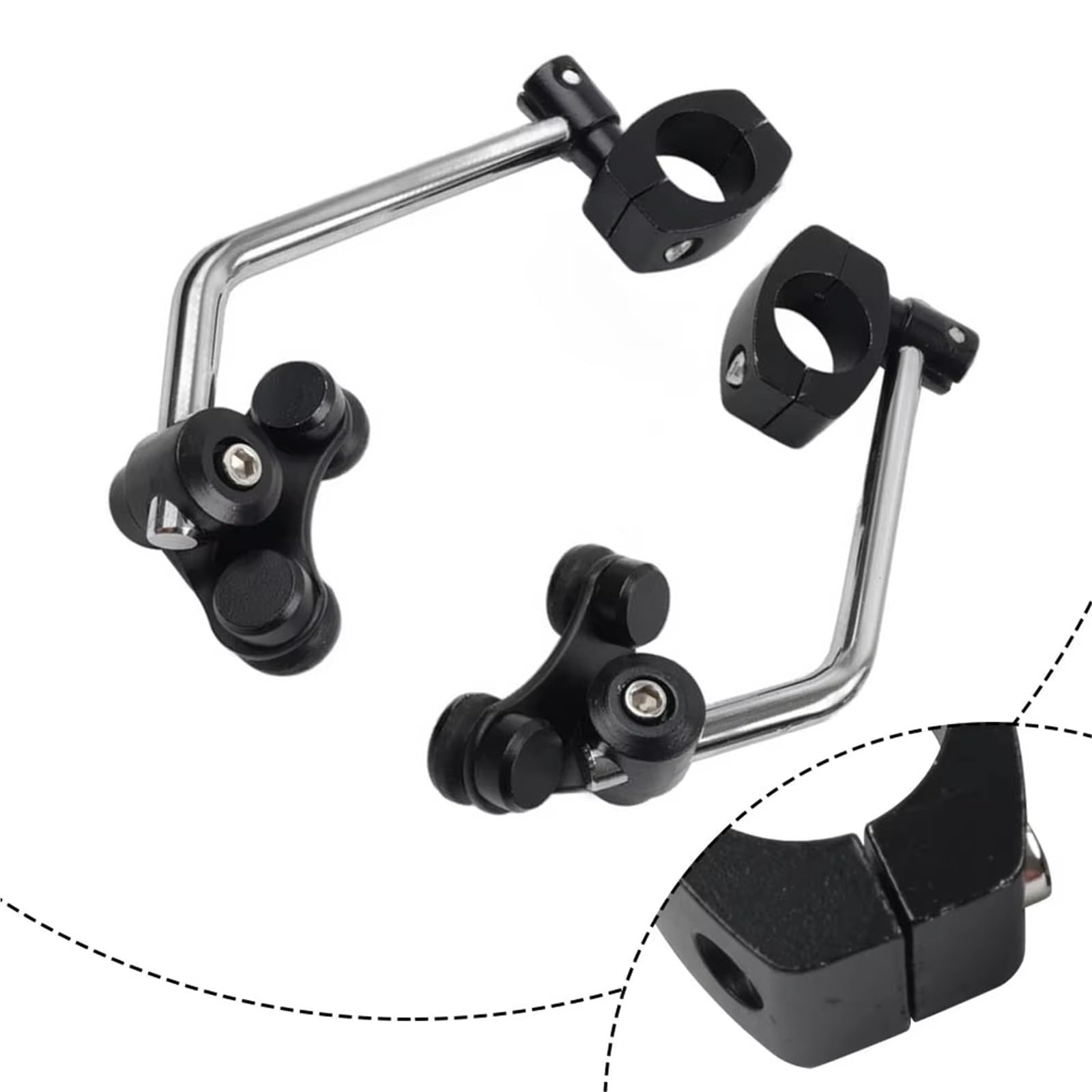 Saute Vent Moto Kit De Fixation Universel pour Pare-Brise De Moto, Support De Pare-Brise pour Guidon De 25 Mm Pare Brise Moto
