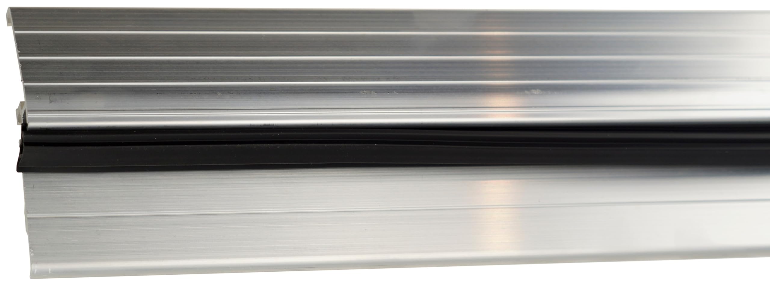 Seuil de Porte Aluminium 93cm Joint Noir Recoupable | Profilé de transition, anti-froid et poussière, idéal intérieur, montage facile