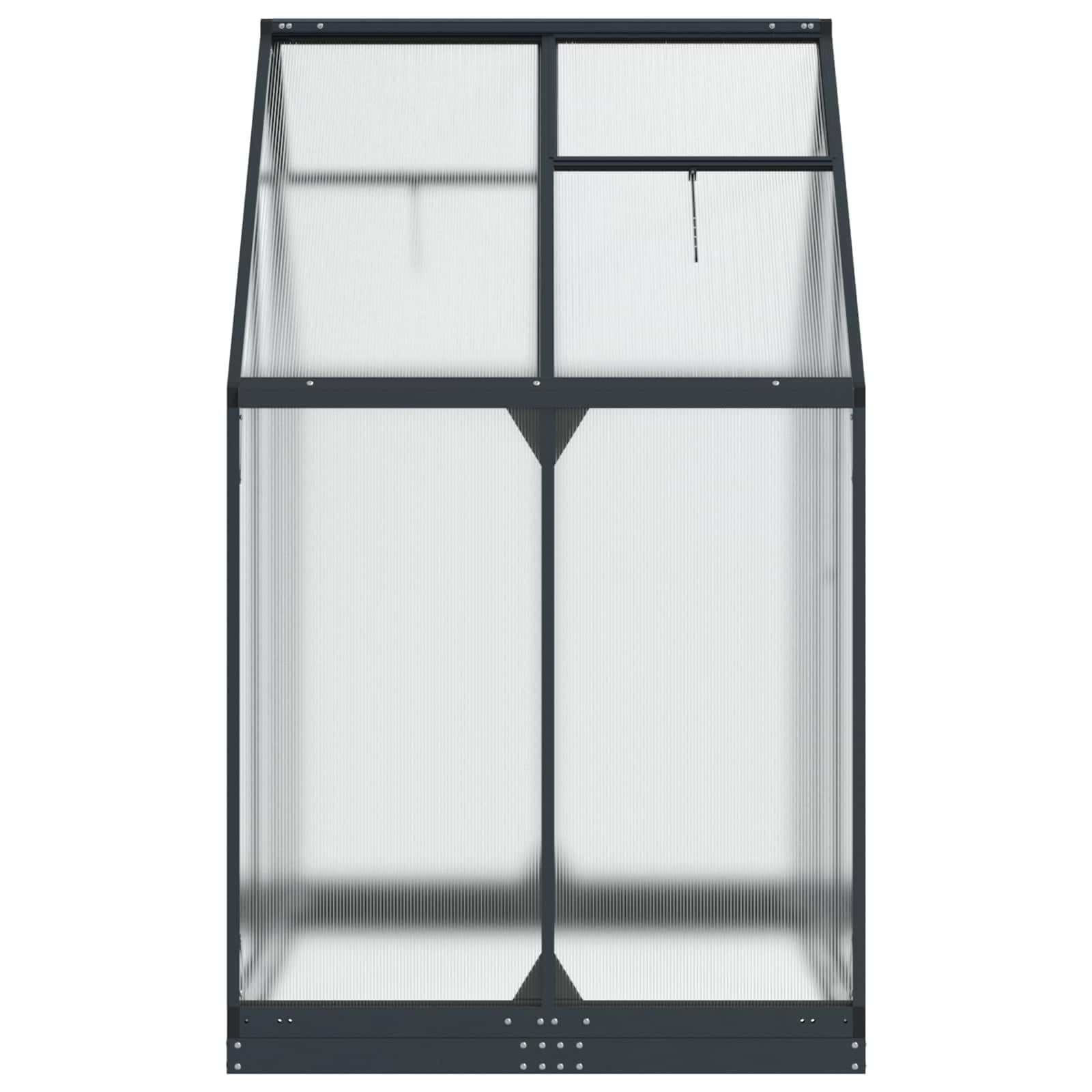 Ogród szklarnia woskowa antracyt 183,5 x 123 x 207 cm | Aluminium i stal ocynkowana, odporna na warunki atmosferyczne, regulowana wysokość, bez użycia narzędzi, design