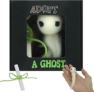 Adopt A Ghost, Halloween Felting Wool Ghost Plush Toys with A Tiny Scroll, Halloween Toys, Mini Halloween Stuff, Cute Wool Felt Ghost Doll, Tiny Spooky Doll, Creative for Ghost Stories