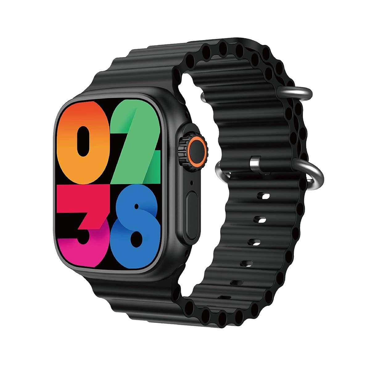 FT8 Pro Smart Watch AMOLED 2.02 Inch Display With 2 Pair Strap Wireless Charger, Black