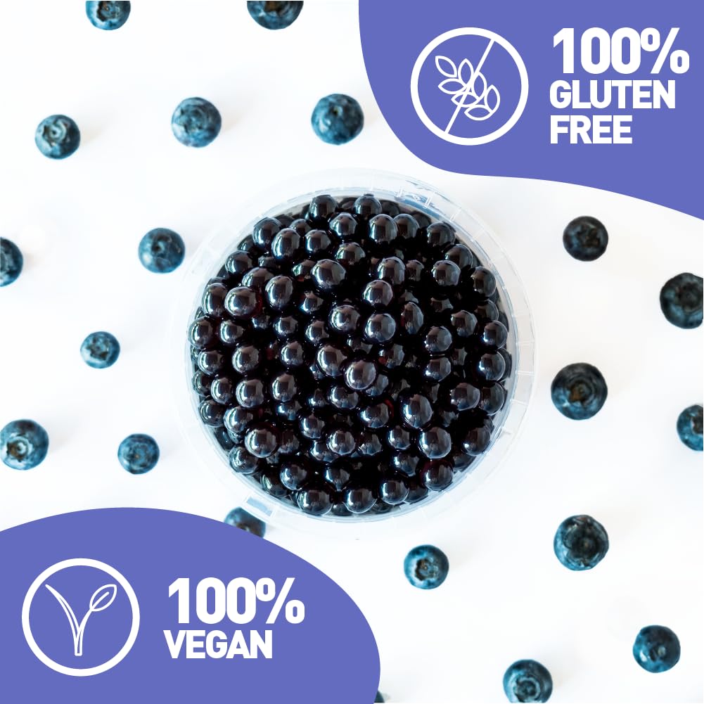 FRANKLY Popping Boba - Esferas de fruta para Bubble tea, té de burbujas, yogur, pasteles y dulces (Aràndanos, 450g)