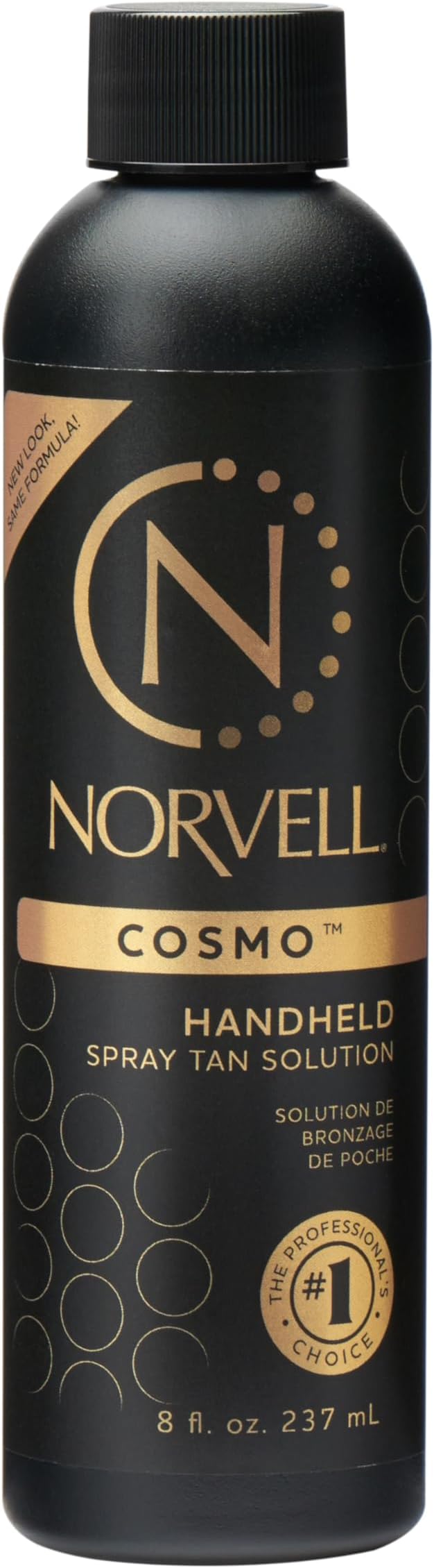Norvell Spray Tan Solution Cosmo 8 fl oz – Professional Sunless Tanning Formula With a Blend of Warm Brown & Cool Violet Brown Undertones, Long Lasting Handheld Self Tanning Spray