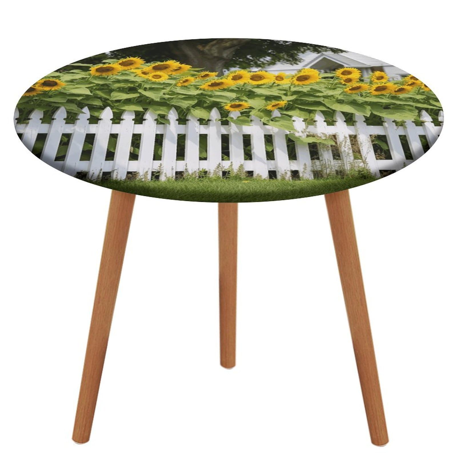 Nappe ronde imperméable en spandex élastique et lavable pour table de 170 cm