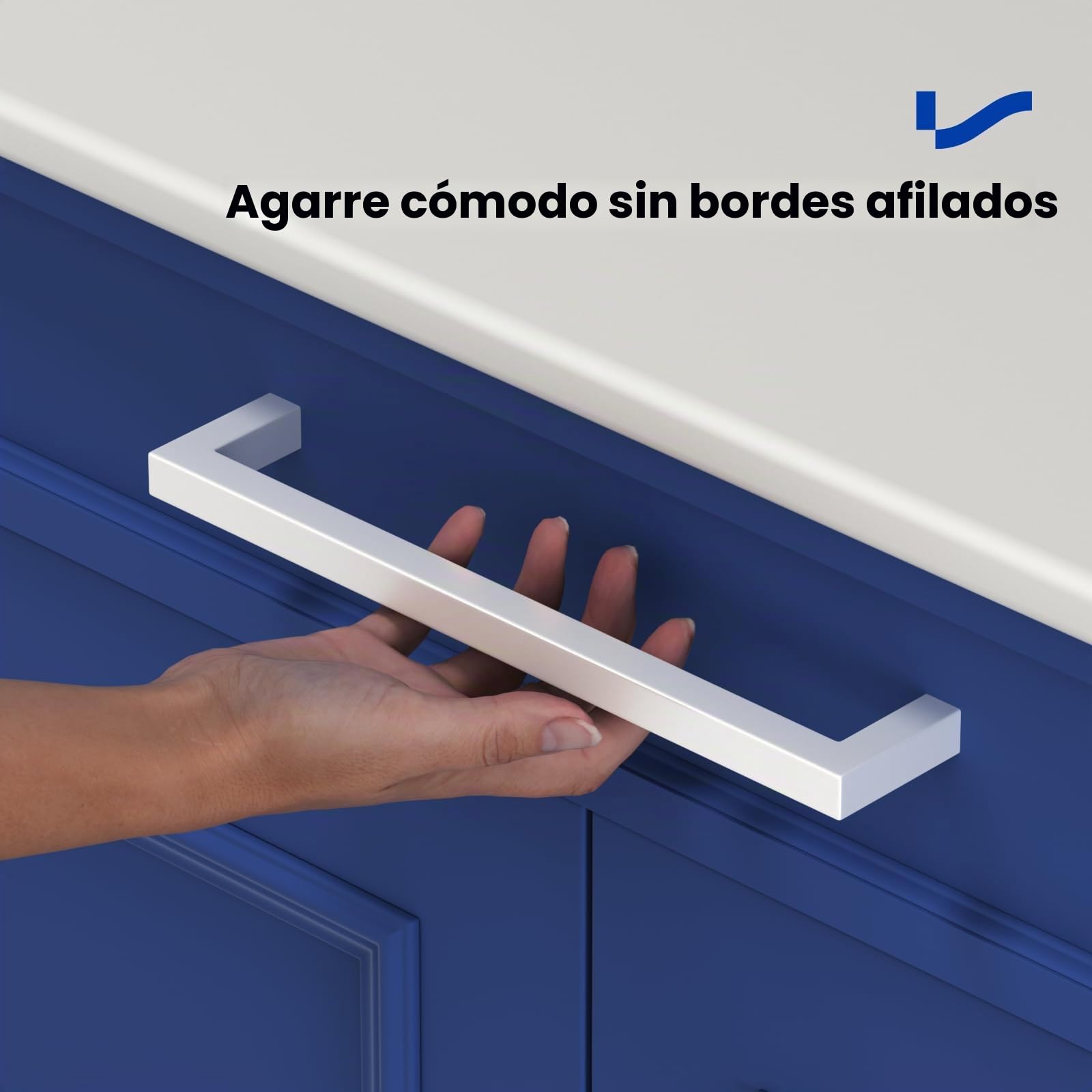 LONTAN 5 piezas Tiradores de Cocina 128mm de Distancia de Blanco Acero Inoxidable Blanco Manija de Cajón de Estilo Moderno con Tornillos para Armarios y Cajones