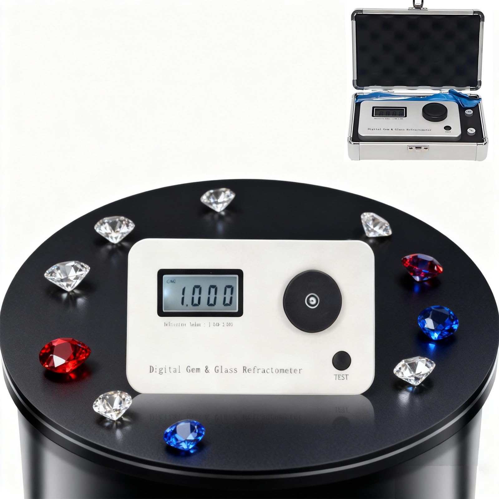 Precision Refractometer Jewelry Tool, Accuracy: 0.001, Measurement Error: ±0.005, Features Refractive Index 1.300-3.000, for Testing Gemstones, Jade, and Crystal