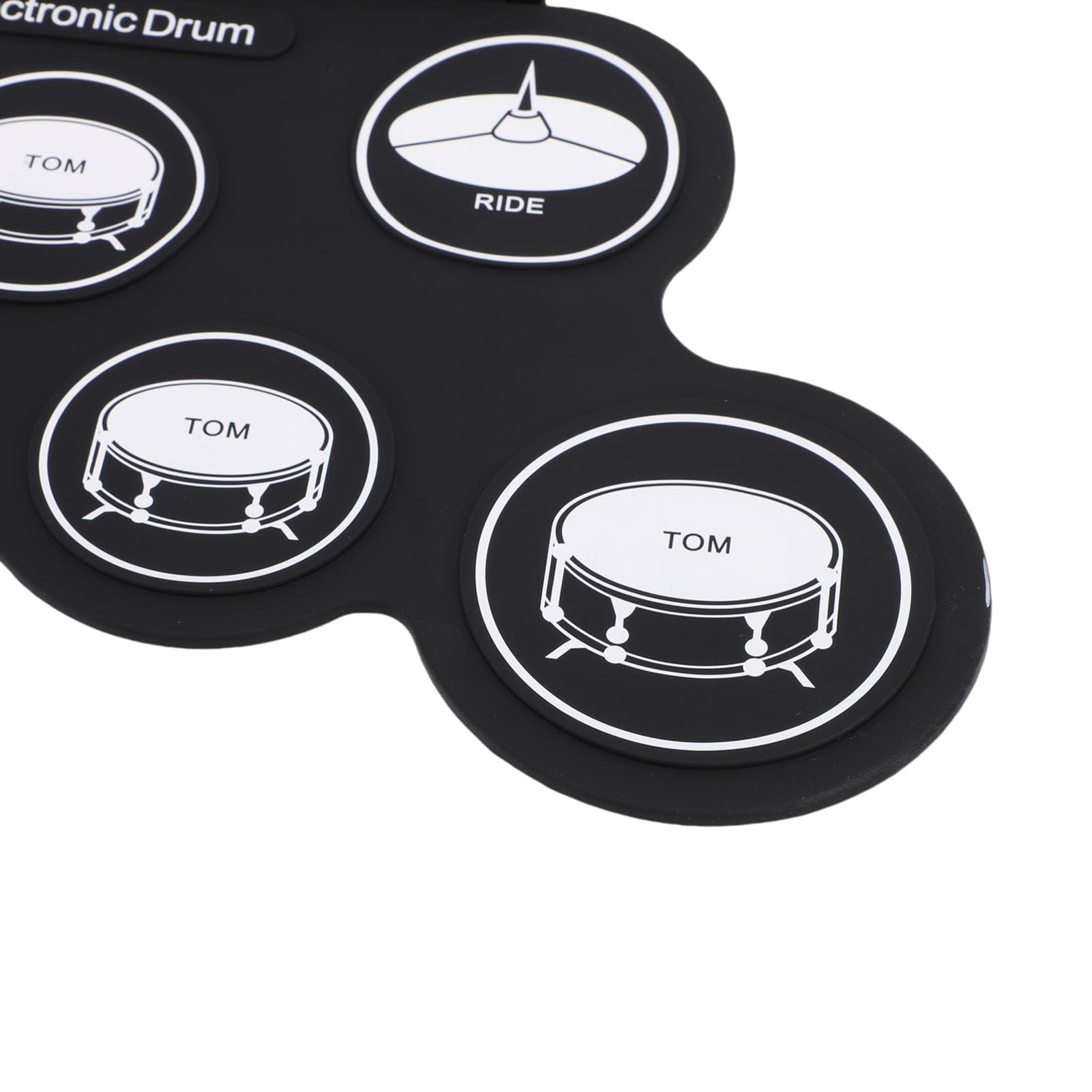 Set di batteria elettrica portatile arrotolabile per bambini, pad e bastoncini, modello bianco per gli appassionati di musica