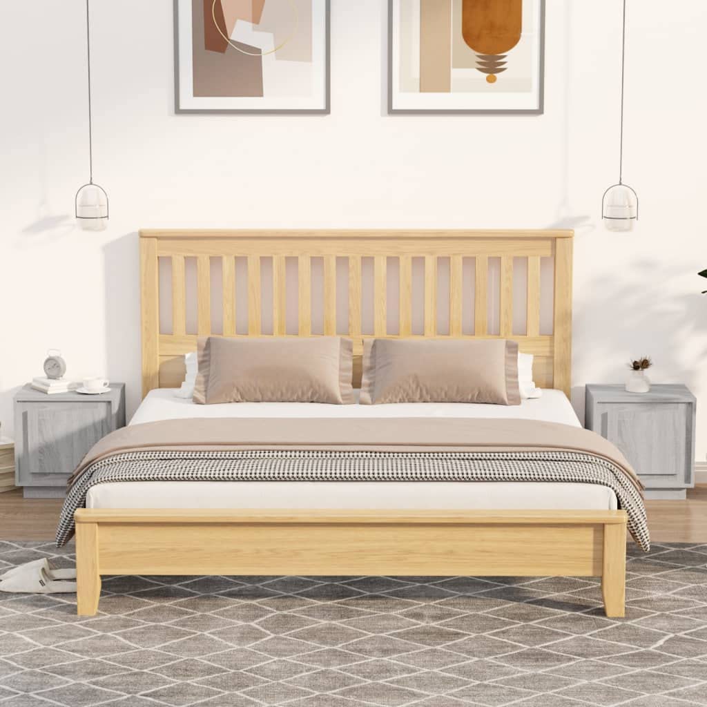 Table de chevet gris sonoma lot de 2 avec porte et compartiment pour rangement moderne