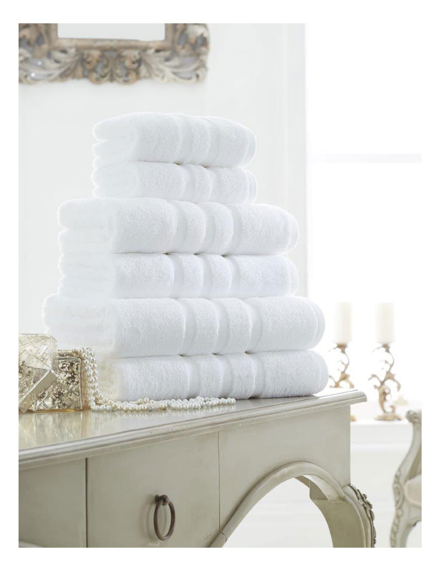 FAIRWAYUKEgyptian Cotton Bath Sheets Pack of 2-550 GSM, 100% Egyptian Cotton Ultra Soft Highly Absorbent Towels Bath Sheets (90x140cm), Extra Large Quick Dry, White