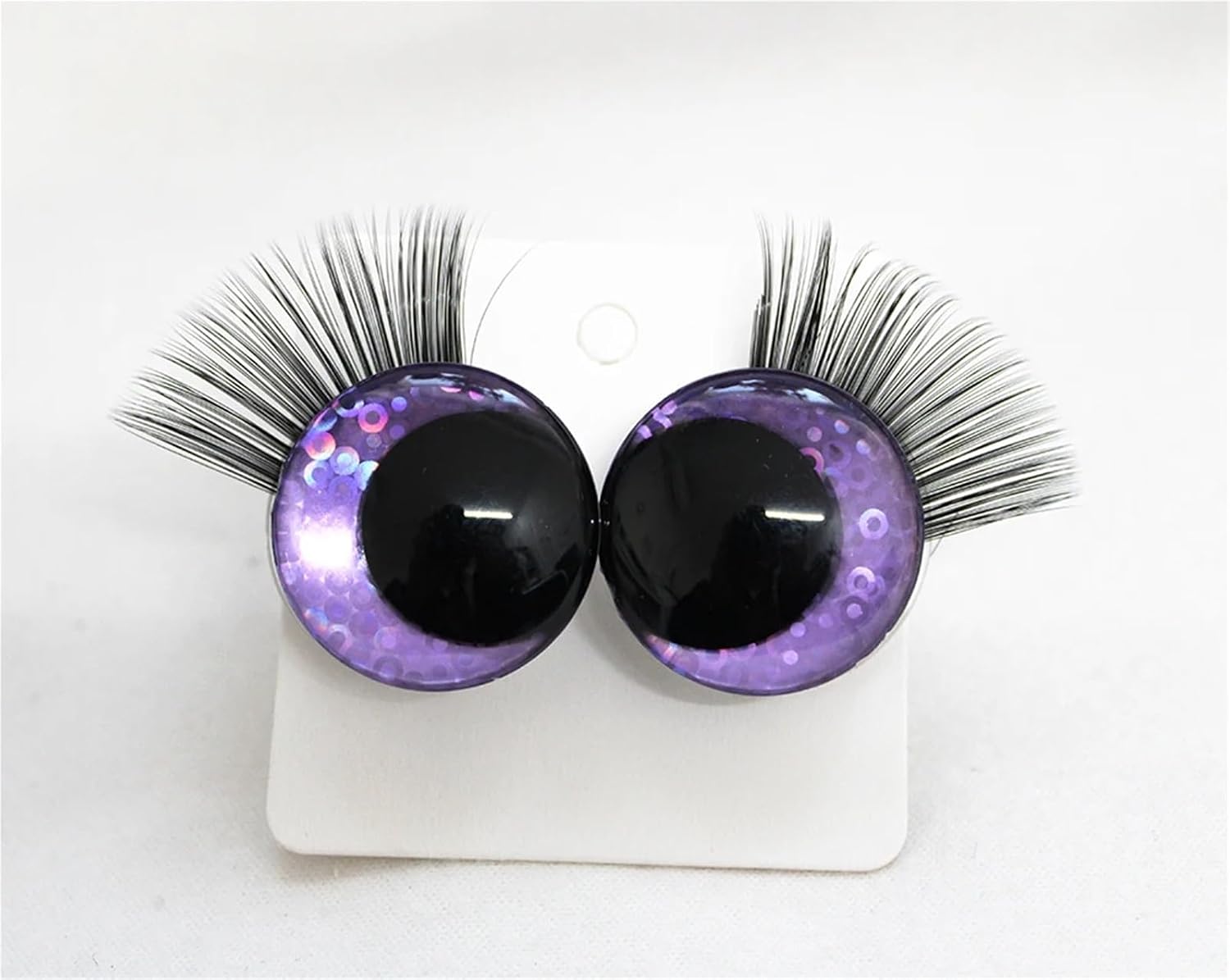 10PCS 25/30mm Cartoon 3D Glitter Safety Eyes with Black Eyelash Tray