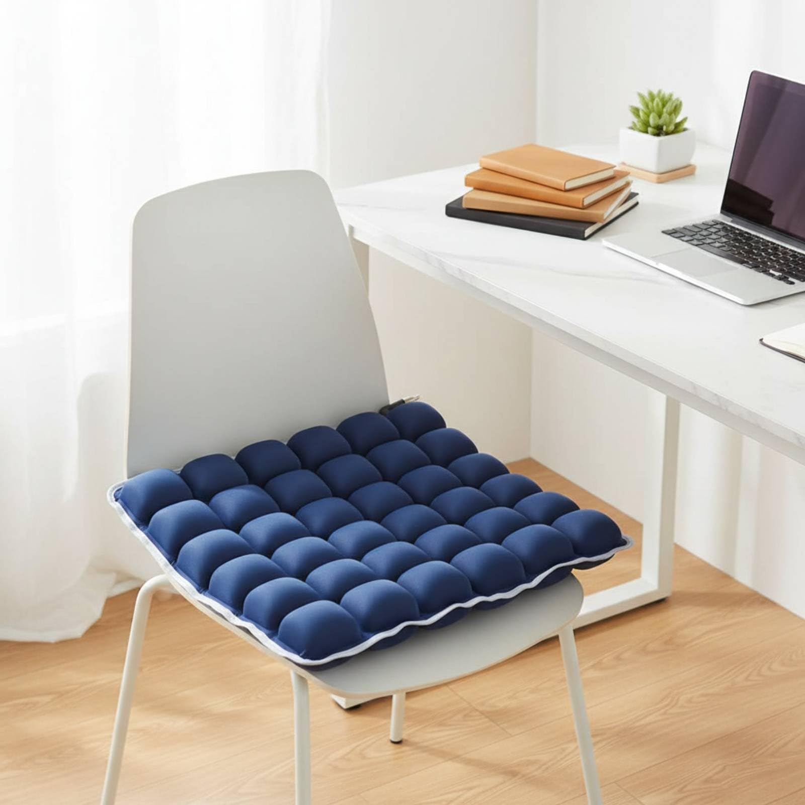 Cojín Inflable Confortable Cojín Antiescaras con Bomba Manual Asiento Transpirable para Oficina, Uso Prolongado