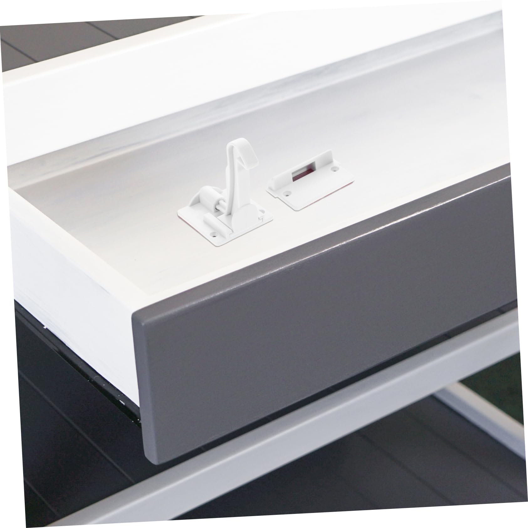 12 Piezas Cerraduras de Seguridad Invisible para Protección para Cajones y Armarios Instalación Sin Perforación Fáciles de Diseño y Adhesivo Fuerte para Seguridad Infantil