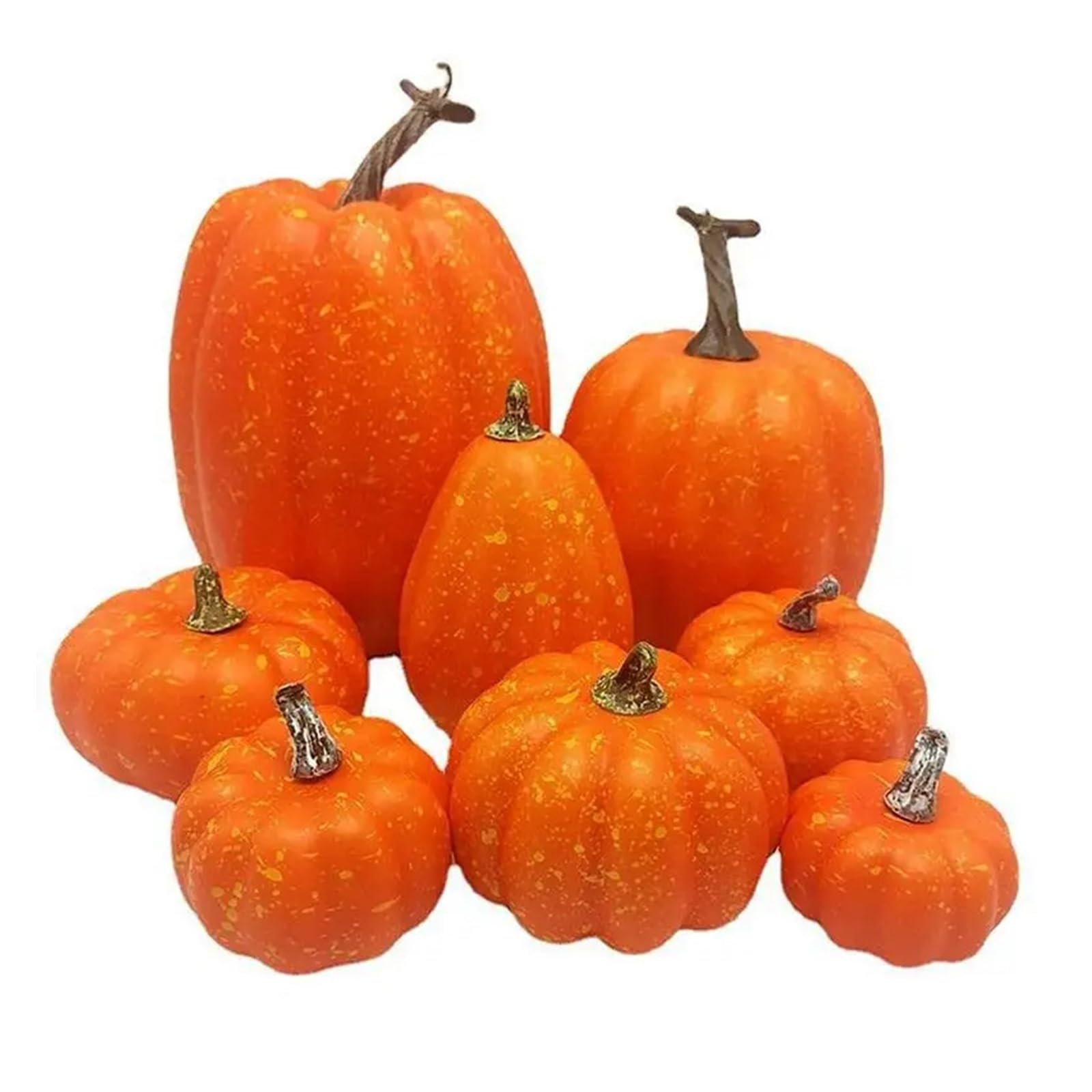 Wshao store Sztuczna Dynia Halloween Ozdoba Dekoracyjna Miękka Nadziewana Dynia 8 Szt. Fałszywa Pianka Dynia Kreatywna Ozdoba Na Biurko Impreza