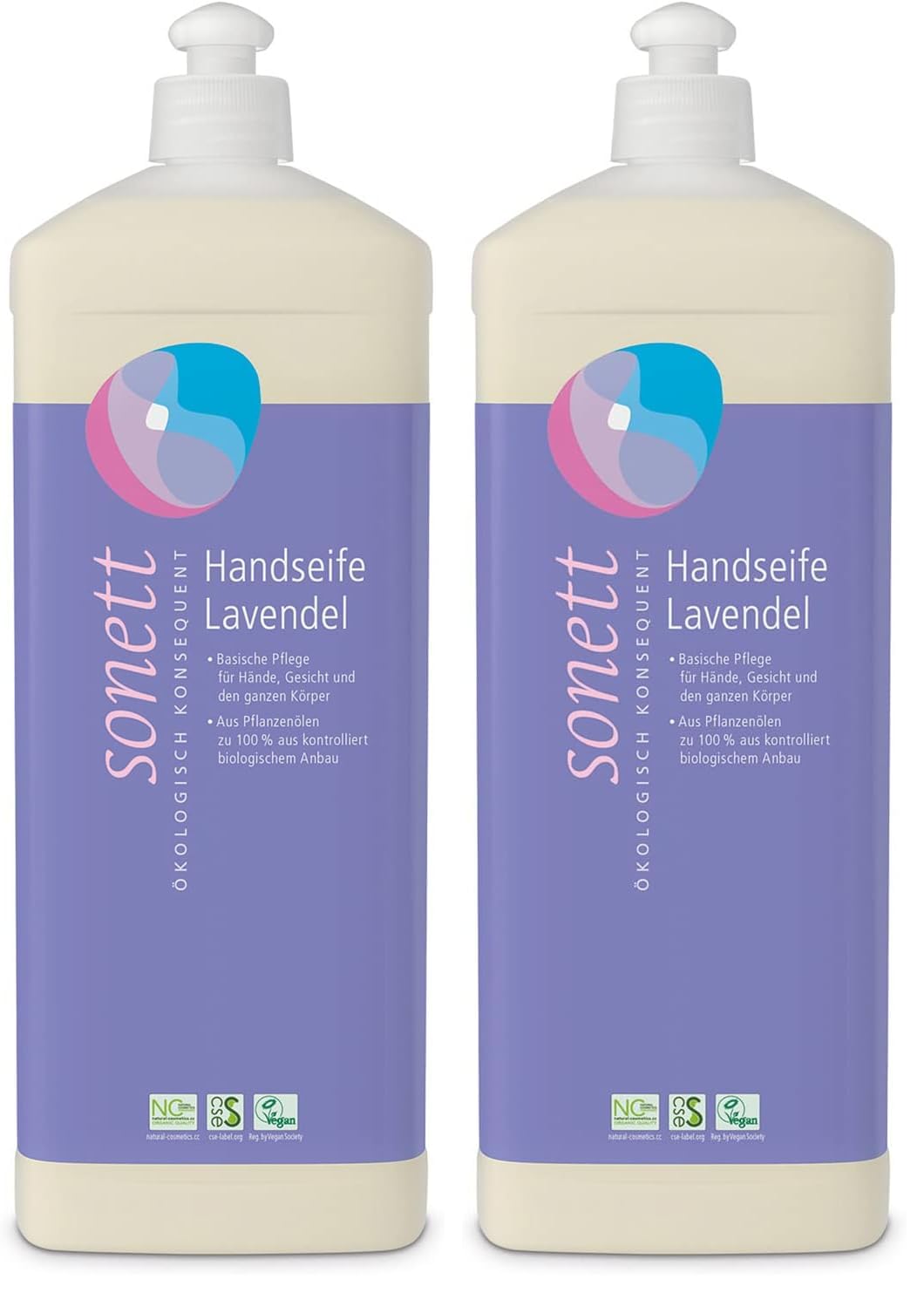 Sonett Handseife Lavendel, 1 Liter (Packung mit 2)