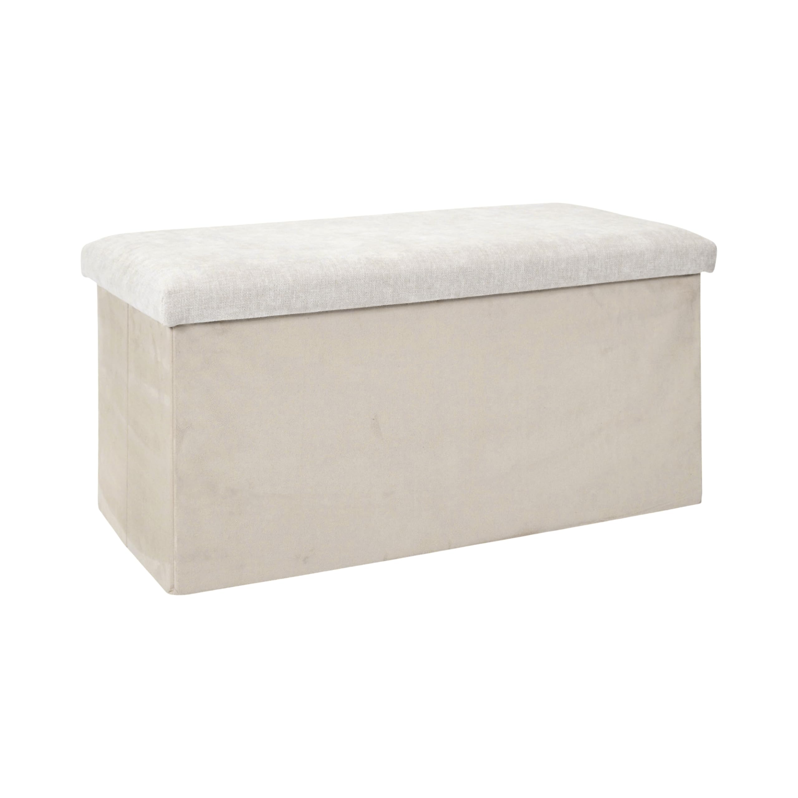 HOME DECO FACTORY - HD7799 - Coffre Banc Pliable Emilia - Meuble de Rangement Pratique en Polyester - Design Épuré - Idéal pour Salon ou Chambre - Capacité de Rangement Optimale - Beige