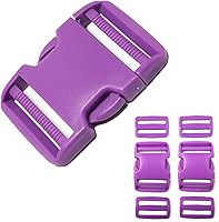 Vista 24 de Quick Release Buckle 1 Inch: Nylon Strap Buckles Adjustable 4 Pcs, Tri-GlideSlide Clip 8 Pcs (Black, Buckles Strap 1 Inch)