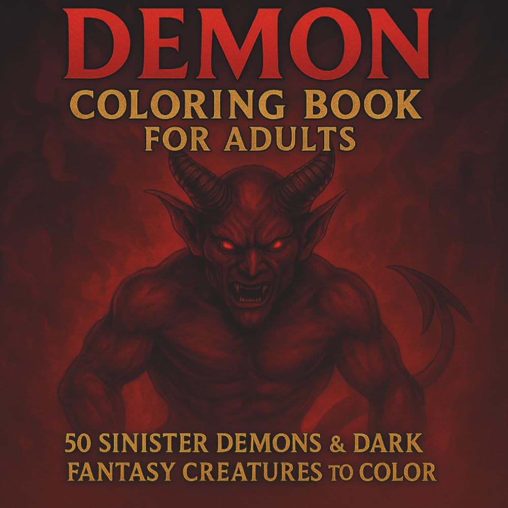 Demon Colouring Book: 50 Demon and Dark Fantasy Creatures to Colour