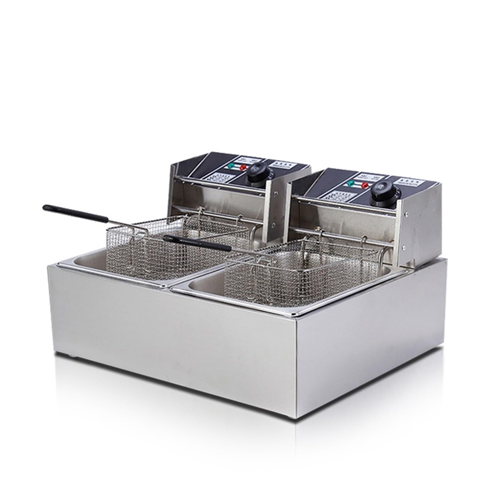 Handlowa podwójna dwucylindrowa elektryczna frytkownica piekarnik gorący kociołek smażony kurczak Grill maszyna do smażenia Pan 2 zbiorniki oleju Szybkie Nagrzewanie