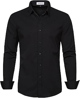 Men's Solid Color Dress Shirt-Casual Regular Fit Long Sleeve Shirt - Buy now