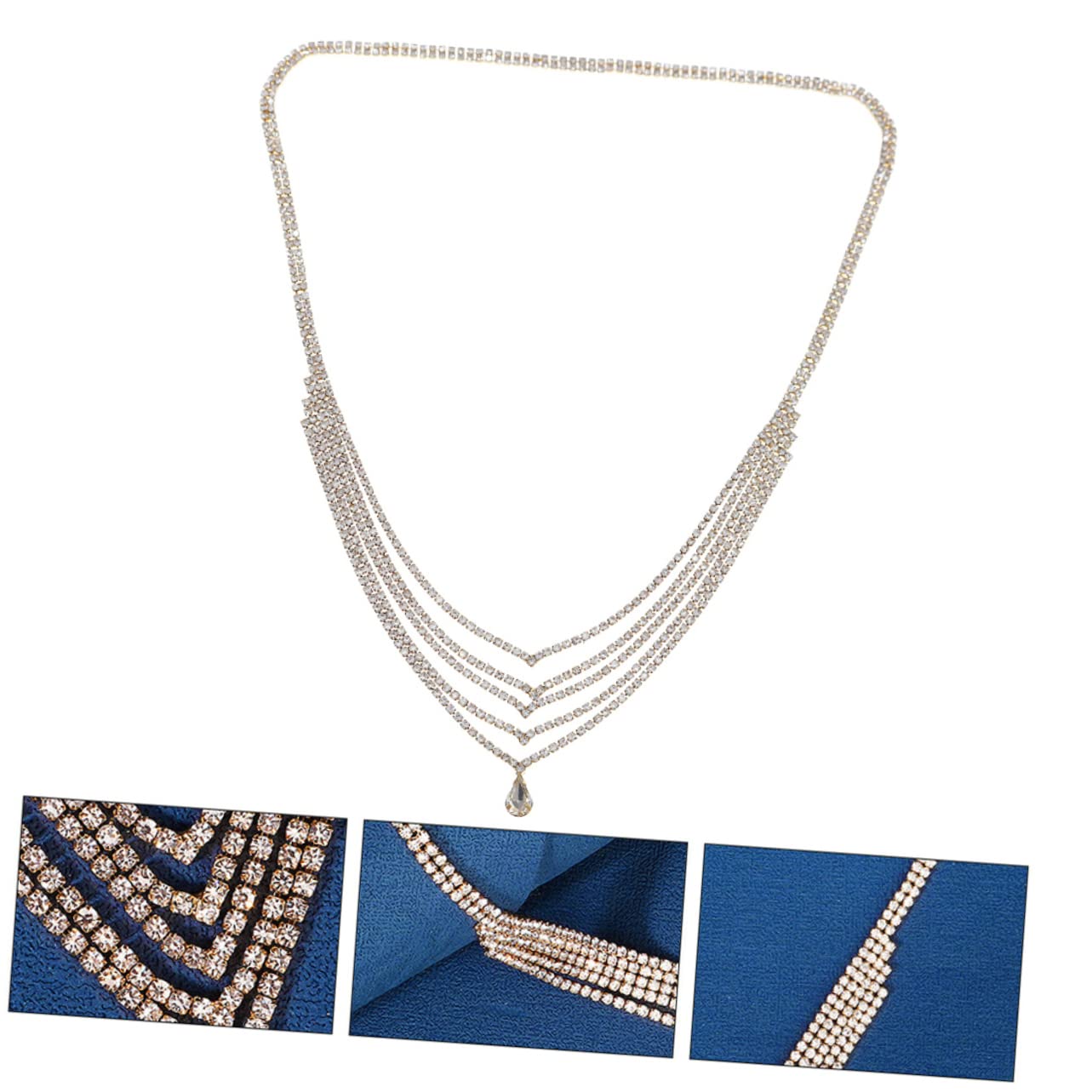 FRCOLOR 5pezzi Cerchietto Decorativo Strass Per Donne Catena Da Testa Elegante Con Pendenti Per Matrimonio e Occasioni Speciali