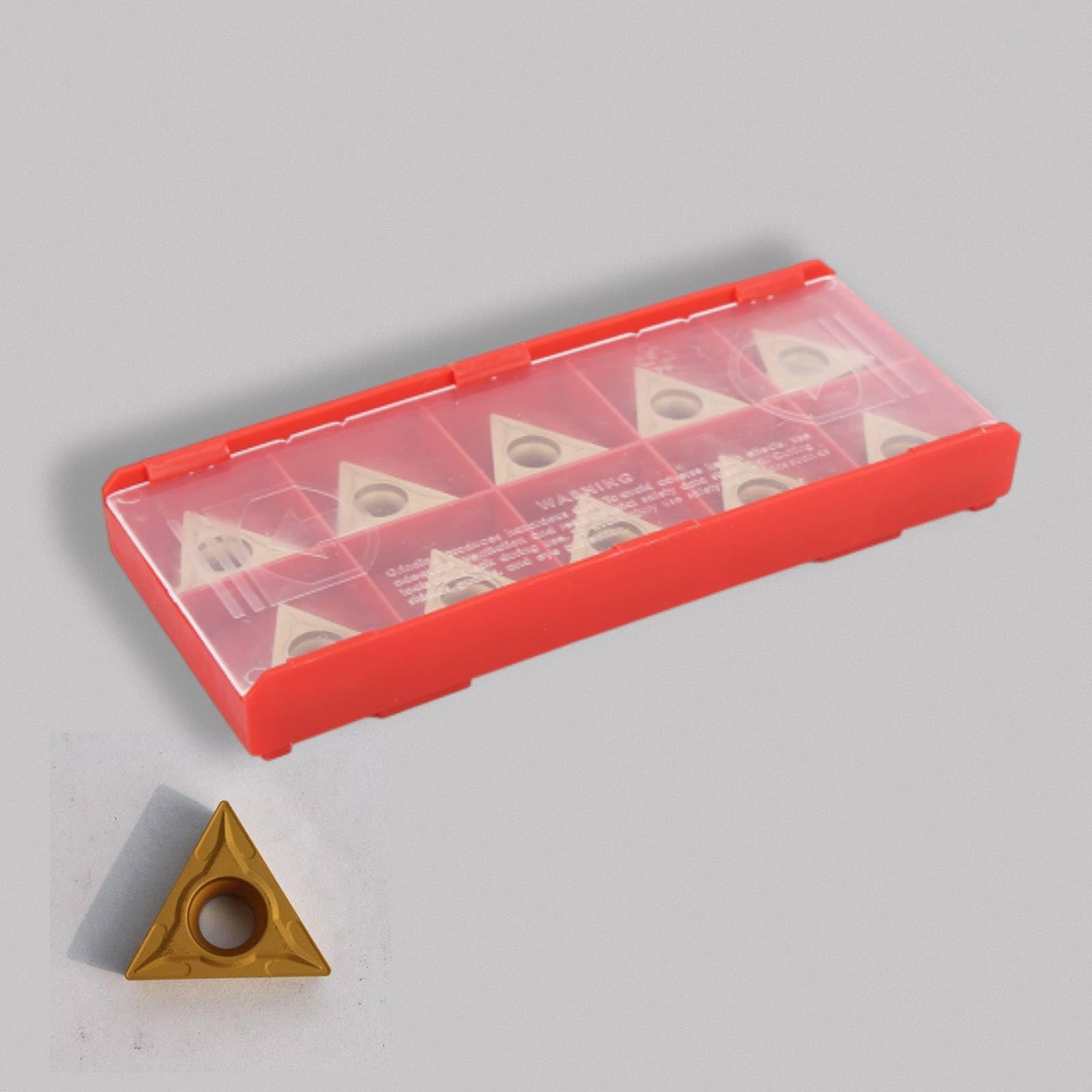 Inserts en carbure, 10 pièces TCMT 16T304 Insertion de lame en carbure de tungstène triangulaire en acier CNC, fabrication de précision, pour la finition de l'acier